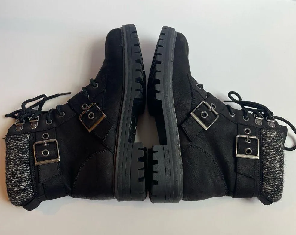 Cliffs by WHITE MOUNTAIN Black Combat Moto Boots with Buckle Details Size undefined - Image 4