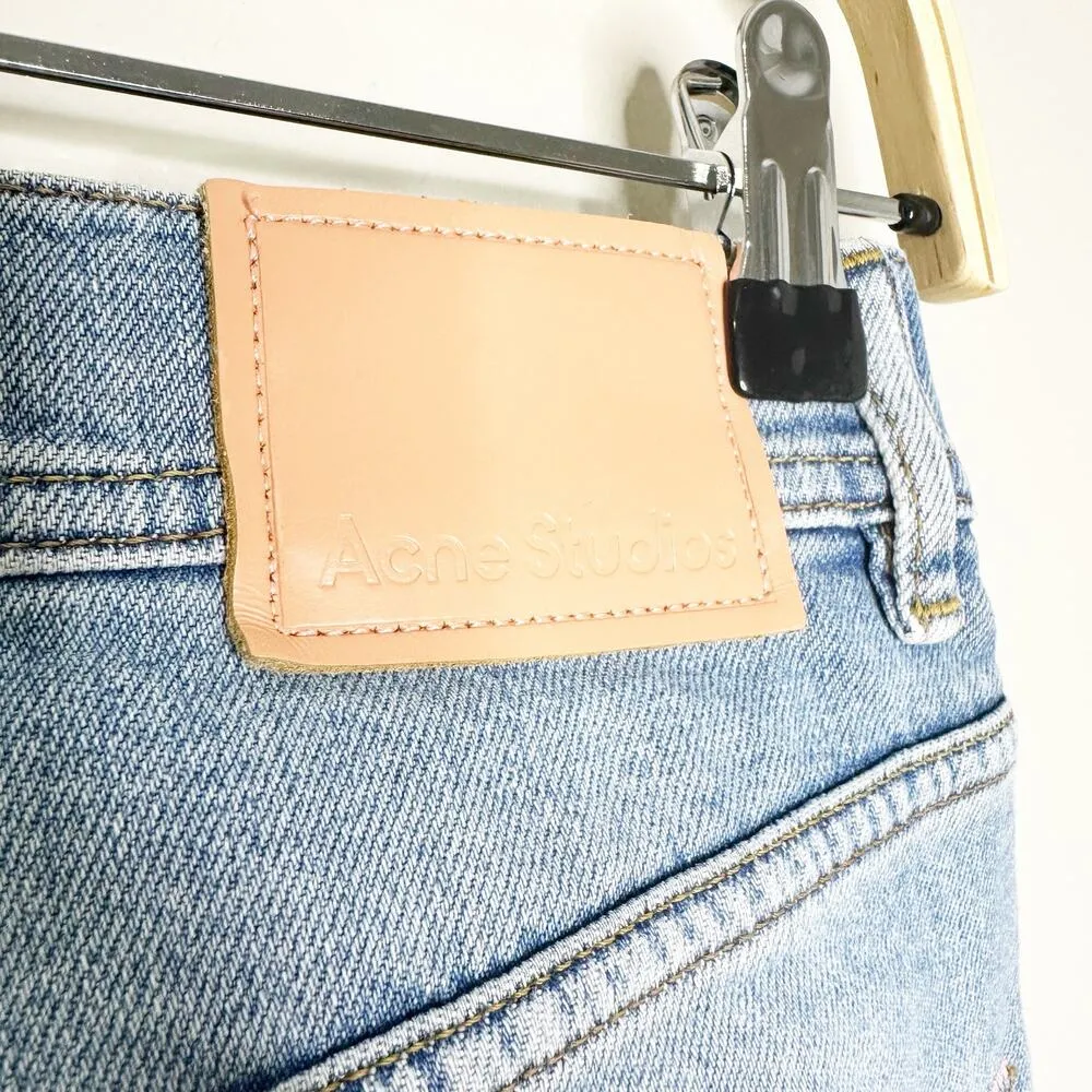 Acne Studios Womens Jeans High Rise Slim Fit Cropped Melk Light Blue 26 EU 30 - Image 7