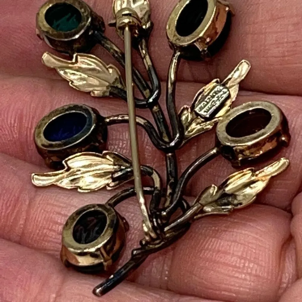 Vintage Binder Brothers 12KT GF Brooch Floral Leaf Scarab Pin Signed BB Gold - Image 8