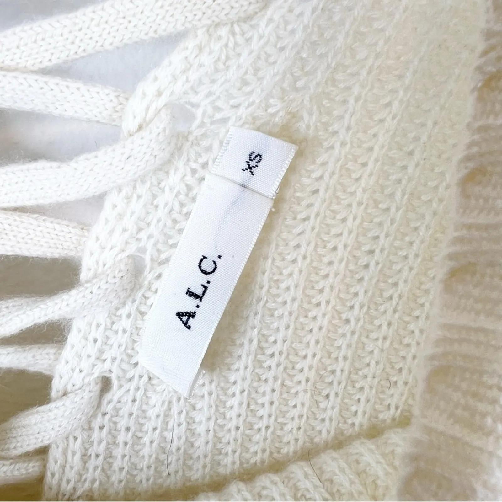 A.L.C‎ Markell Lace Up Back Cashmere Blend Sweater XS Cream - Image 5
