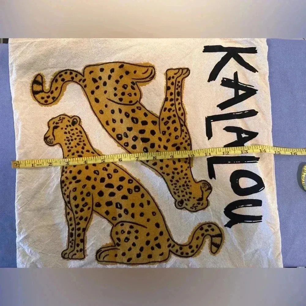 Kalalou Beige Tote Bag with Leopard Print Orange - Image 4