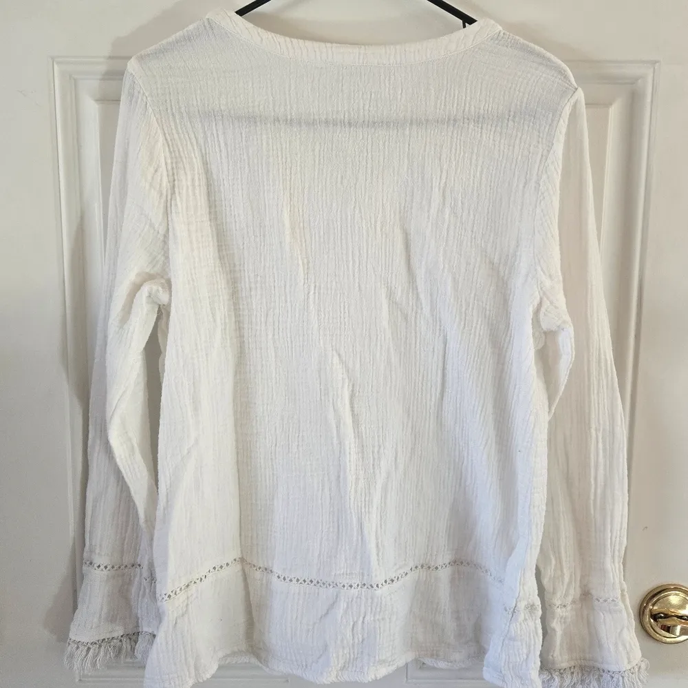 Women's Long Sleeve Top Size Medium Beachlunchlounge blouse - Image 3
