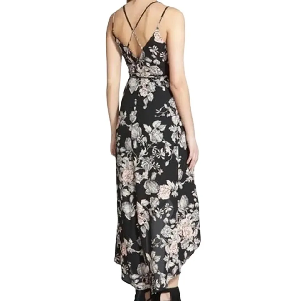 ASTR The‎ Label Faux Wrap Floral Print Tie Waist Midi Dress XS - Image 9
