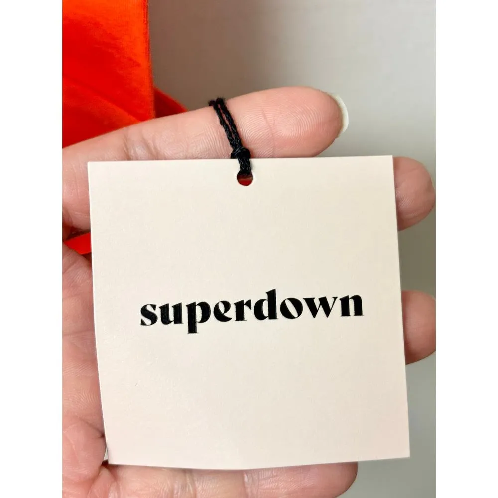 NWT superdown Elva Criss-Cross Halter Tie Crop Top Poppy Women's Size XXS - Image 5