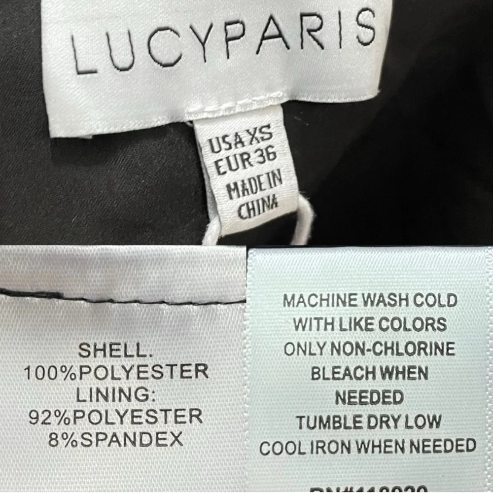 NWT Lucy Paris Womens Dress Claire Purple Black Midi Tiered V Neck Size XS - Image 10