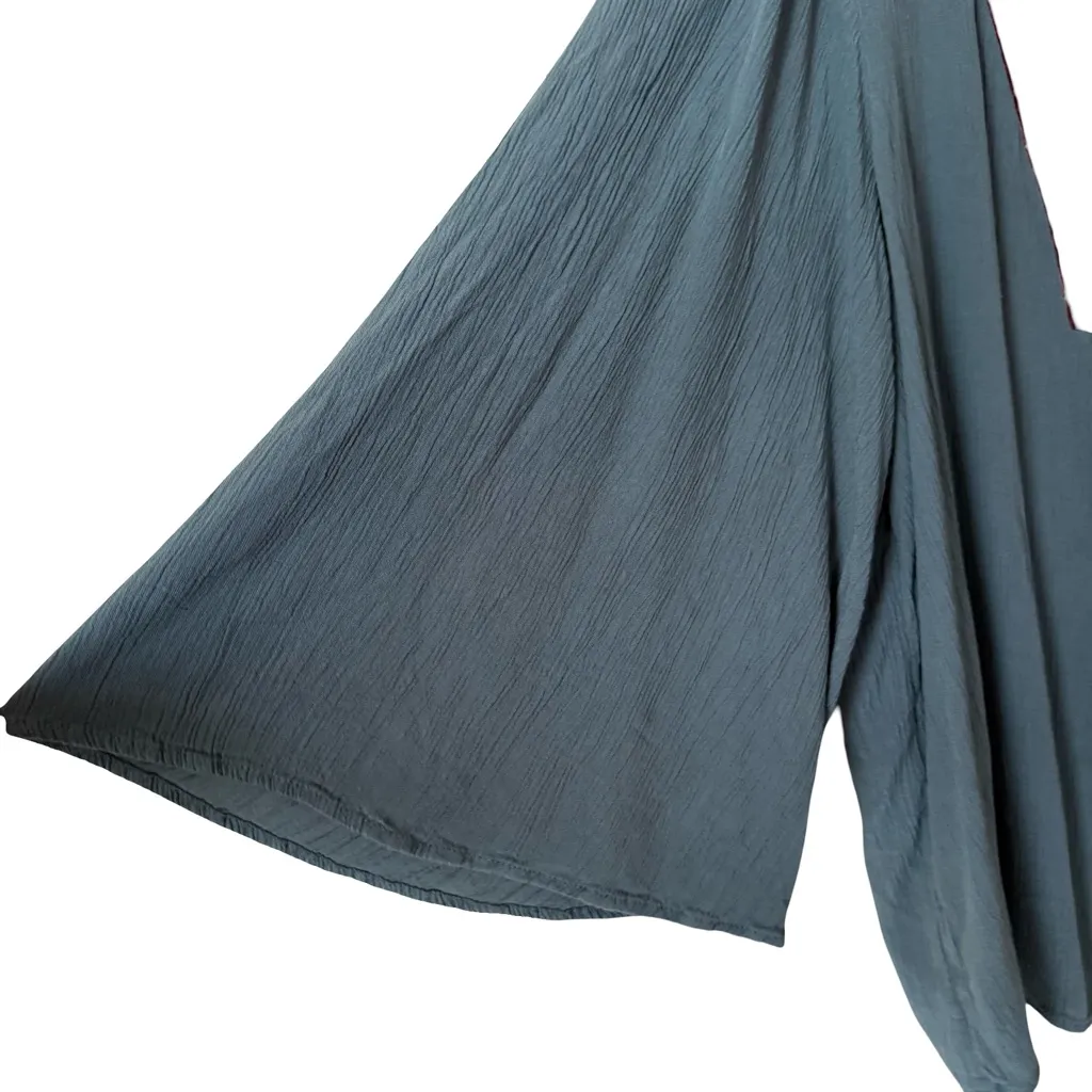 Frye and Co. Picante V Neck 3/4 Sleeve Peplum Blouse Boho Cottage - Image 4