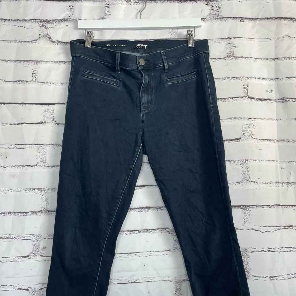 Ann Taylor LOFT High Rise Legging Jeans Indigo Dark Wash Women’s 10 Stretch Y2K - Image 6