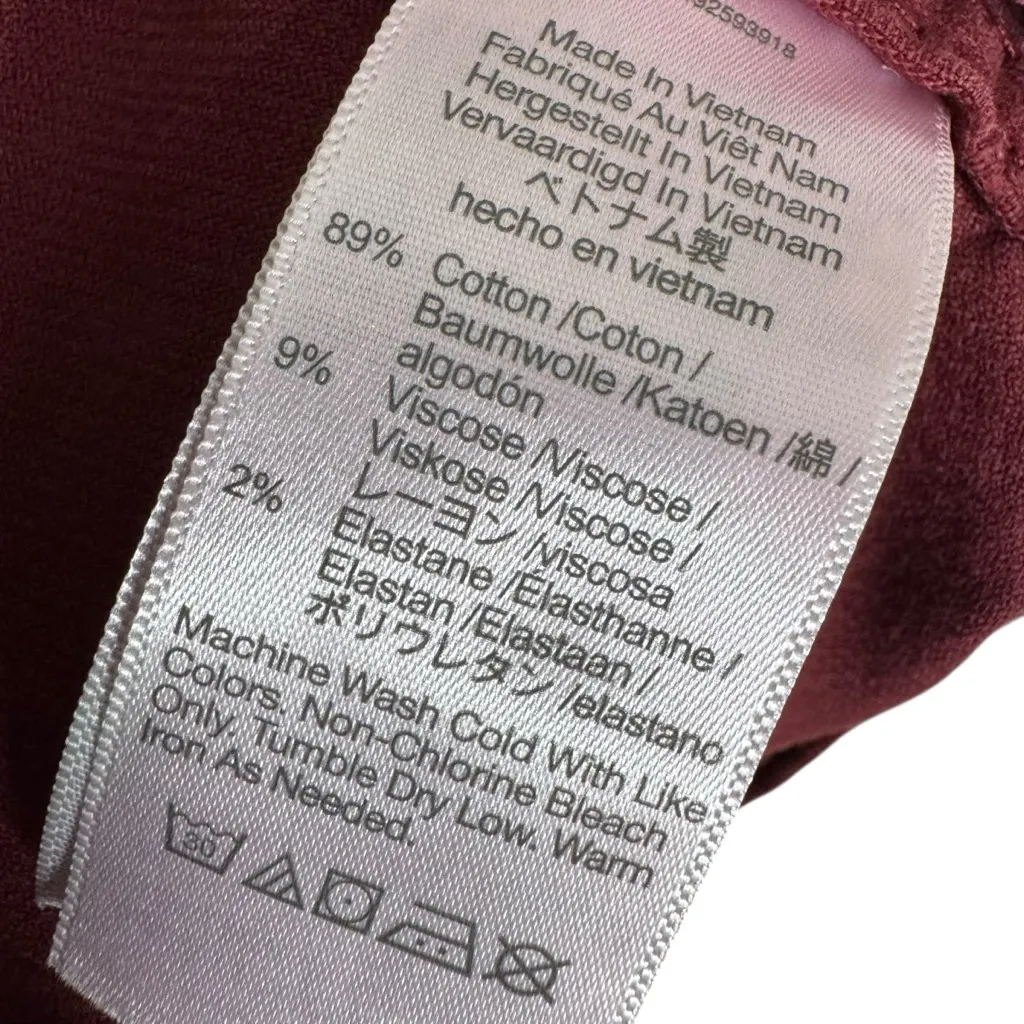 NWT Madewell Corduroy Long Sleeve Seamed Mini Shirt Dress Cabernet Size 00 - Image 11