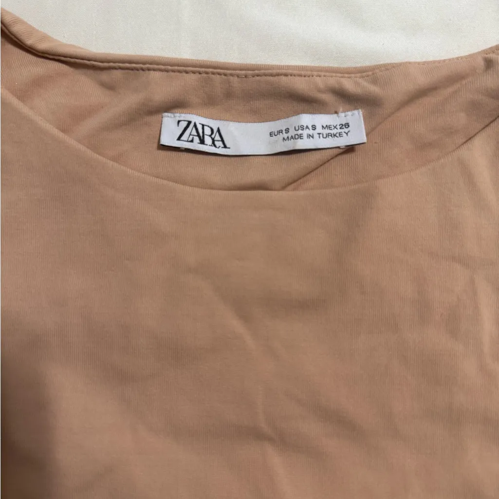 ZARA  Tan color halter neck bodysuit /S - Image 2