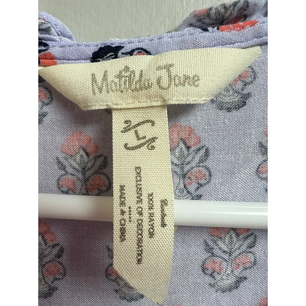 Matilda Jane Adventure Begins Delicate Topiary Light Purple Top Paisley Large - Image 2