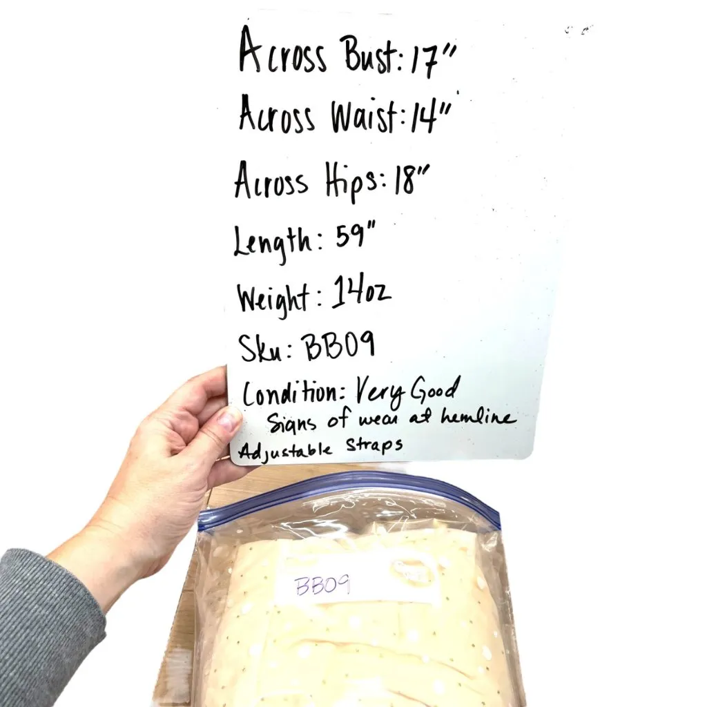 The Vintage Shop Sparkled Mesh Overlay Prom Party Dress Cream Gold Size Medium - Image 16