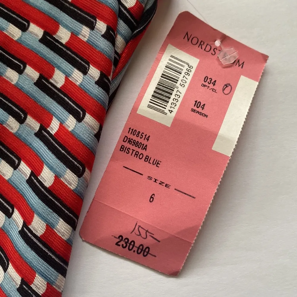 NWT Y2K Diane Von Furstenberg silk nautical fitted tank dress, size 6 - Image 6