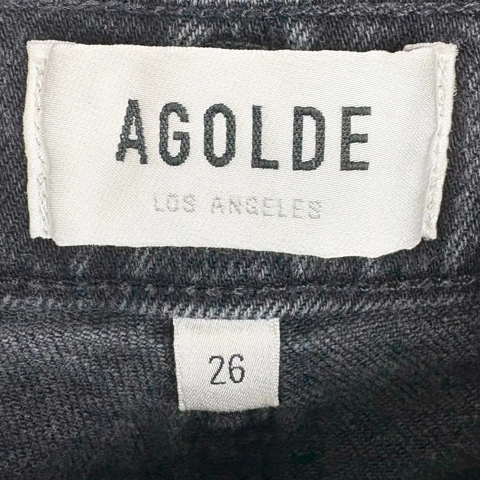 Agolde Nico High Rise Slim Denim Jeans Cotton Stretch Destroyed Button Fly 26 - Image 7