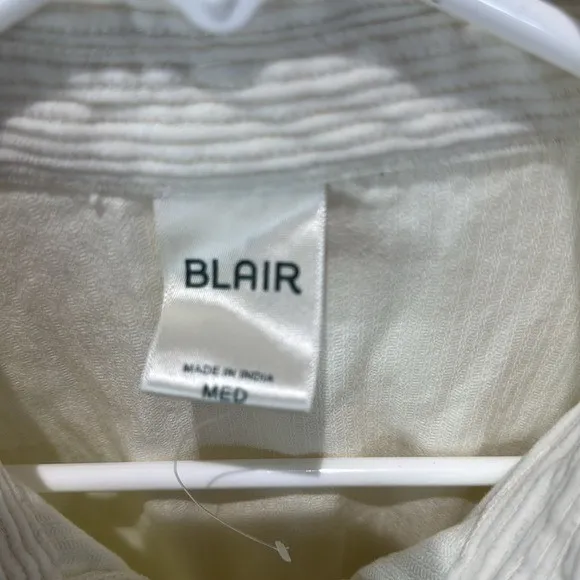 Blair  Corduroy Button Down Shirt Top Cream Long Sleeve‎ Medium - Image 2