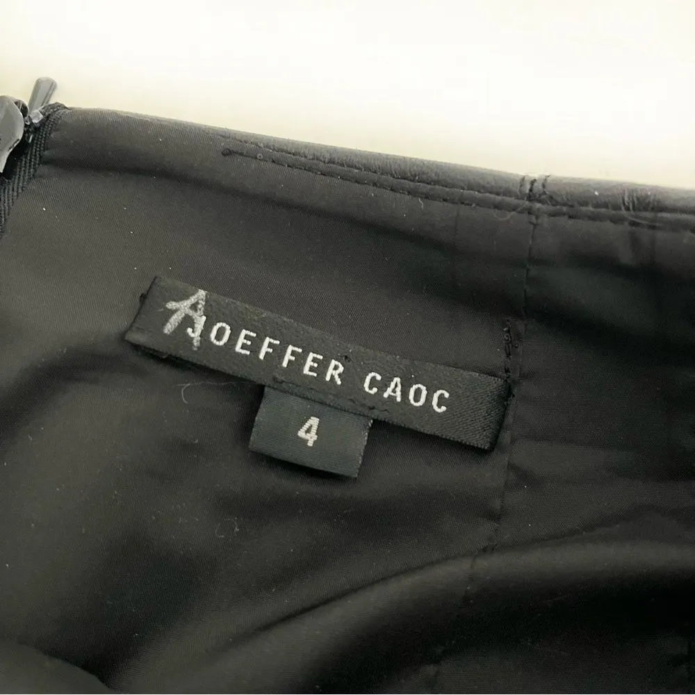 JOEFFER CAOC Black Leather Straight Skirt Buttery Soft Pencil Skirt Lined Size 4 - Image 5