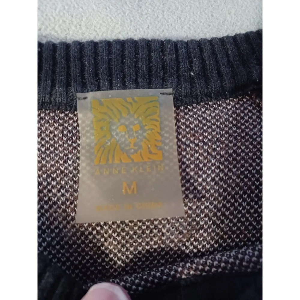 Anne Klein womens animal print cheetah crewneck sweater size medium - Image 2