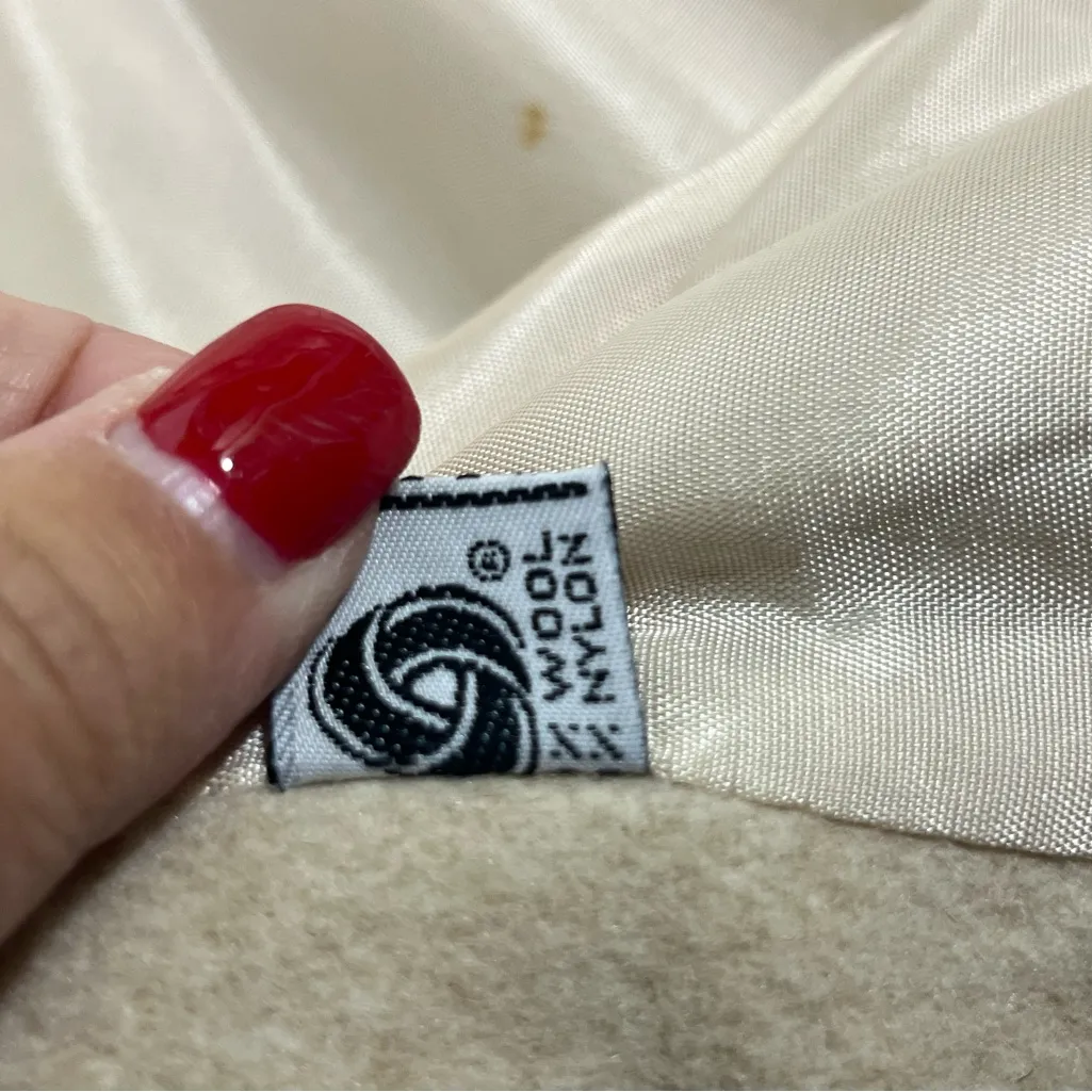 VTG MICHELLE FRANCIS 80’s WOOL BLEND LADIES COAT MADE‎ IN USA XL CREAM PREOWNED - Image 7