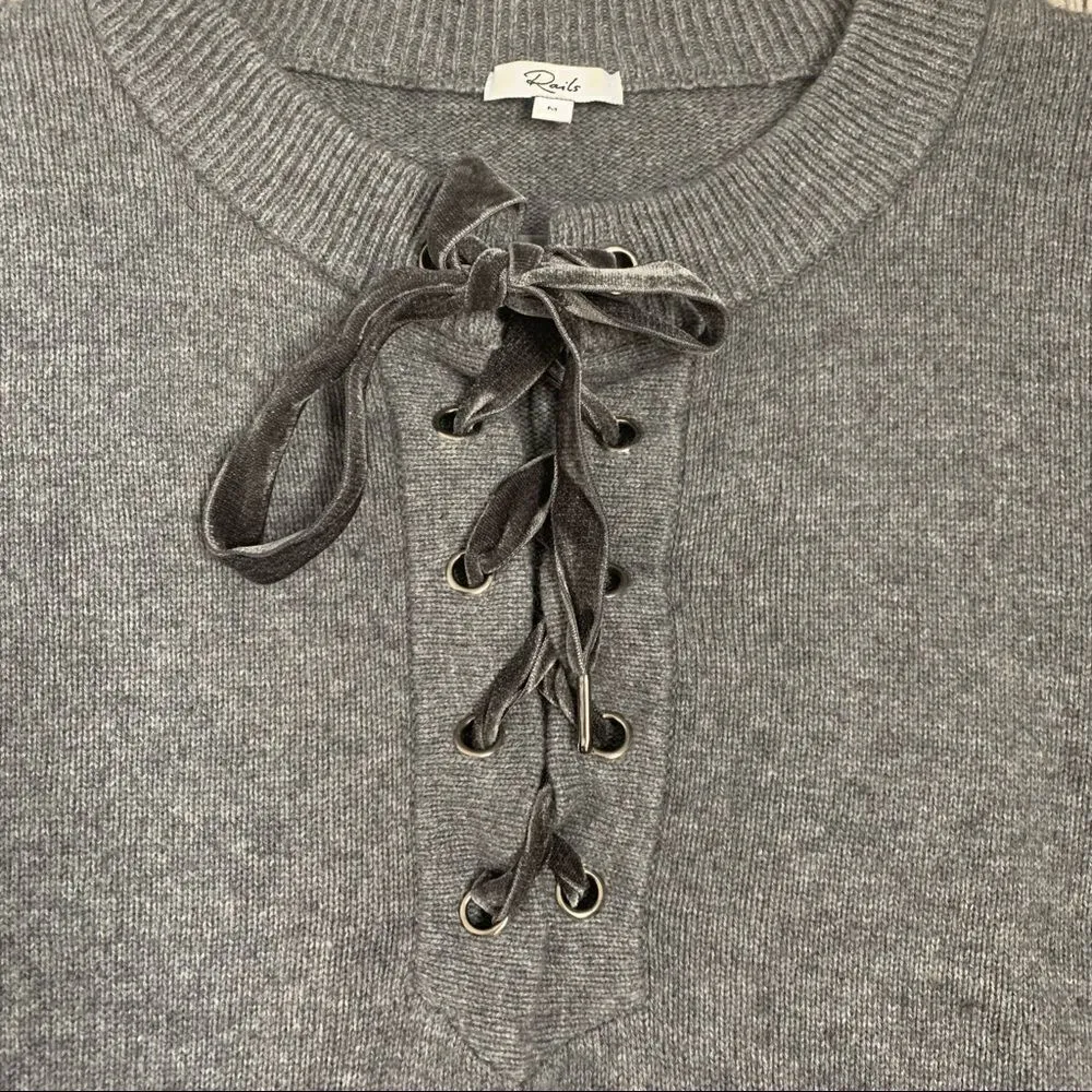 Rails Cashmere Wool Blend Olivia Lace Up Sweater C32 - Image 10