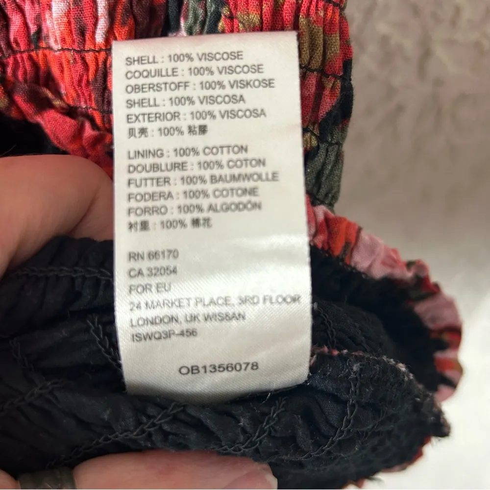 Free People | Wren Smocked Floral Off Shoulder Mini Dress Size XS - Image 7