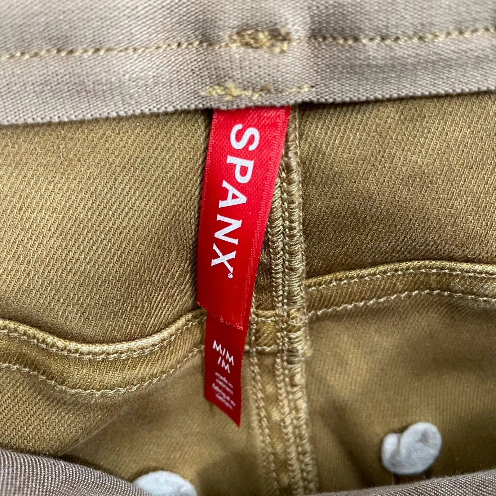 Spanx Twill Straight leg Pants Women M Acorn Brown Pull On Stretch - Image 3