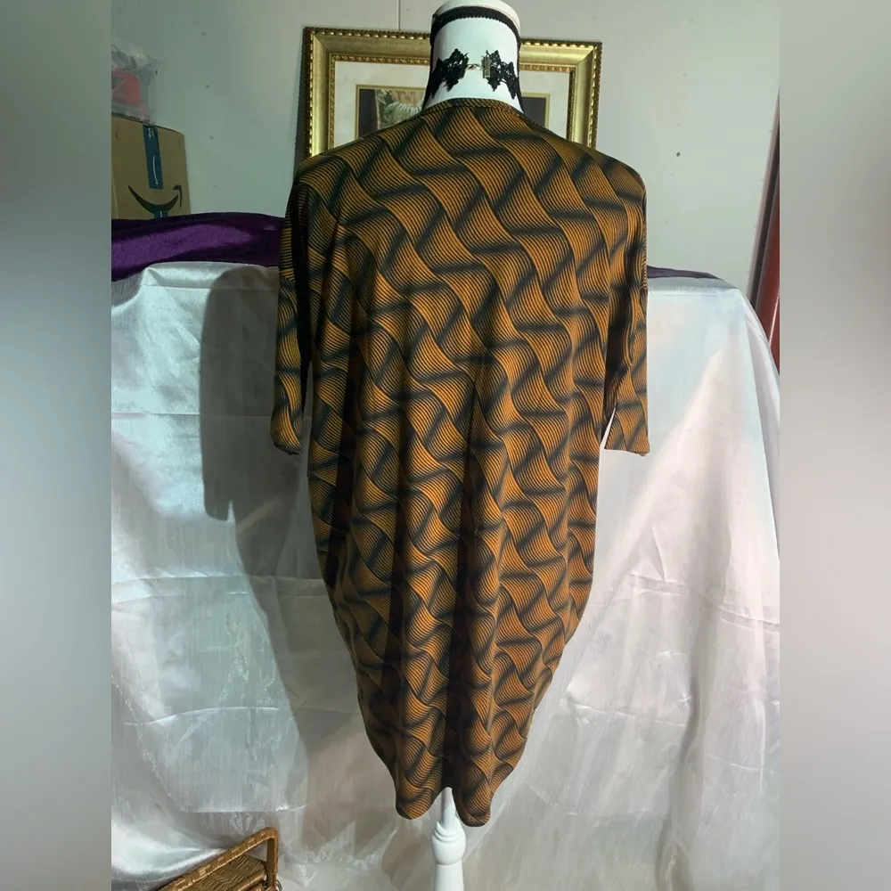 Lularoe Irma Black Orange Swirl Top - Image 2