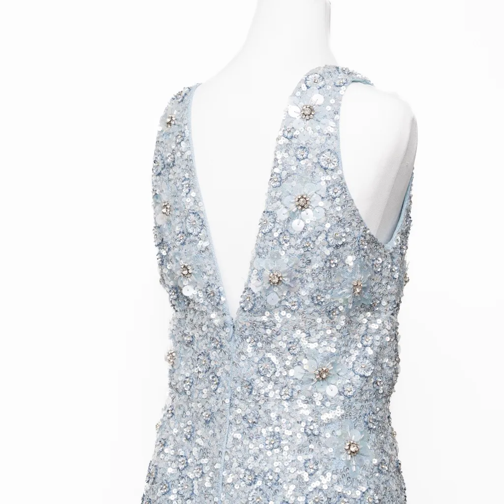 Aidan Mattox - Retro Floral Beaded Cocktail Sheath Dress - Image 12