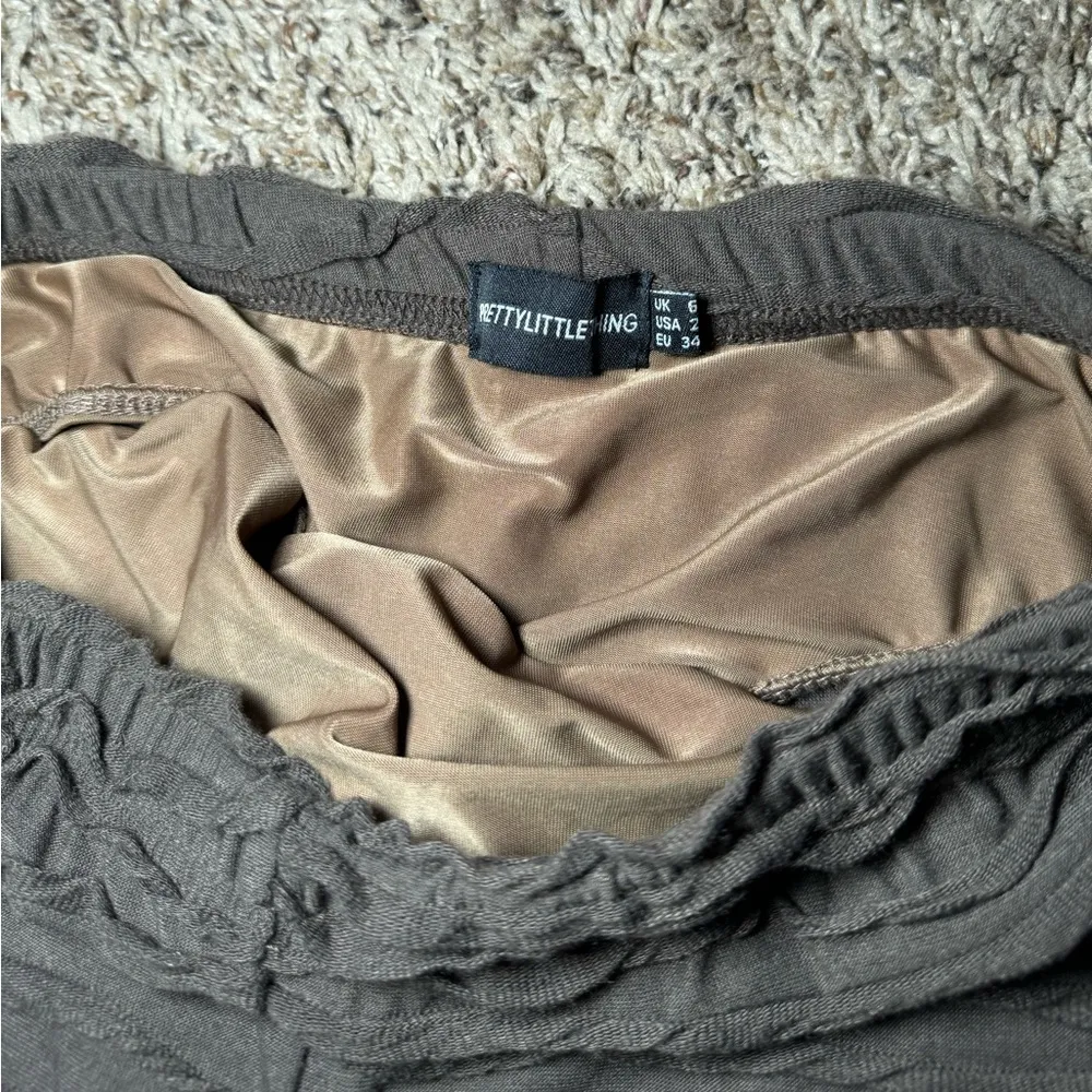 Brown Pleated Jersey Skinny Flared Trousers - Image 7