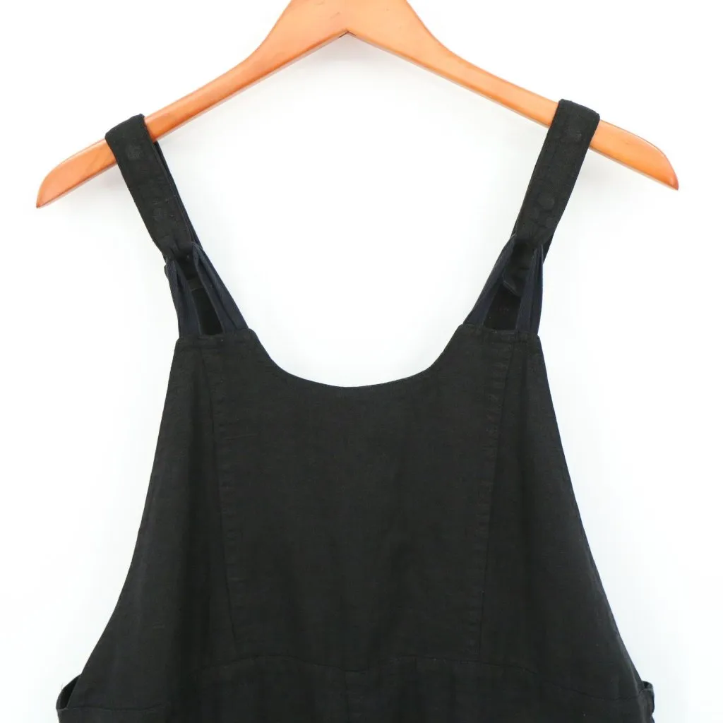 New Cynthia Ashby Linen Black Wide Leg Overalls Small - Image 4