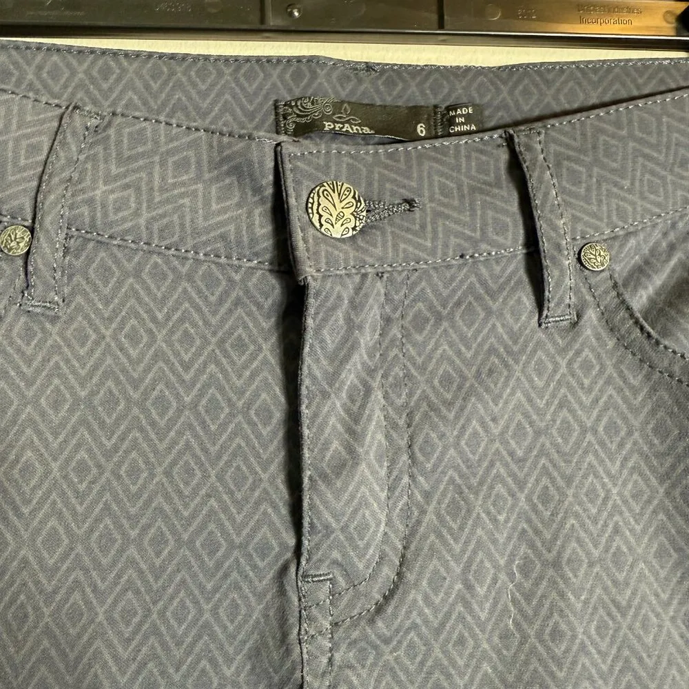 Prana Meme Cargo Printed Skinny Leg Pants Women's 6 Gray Hiking Outdoor NWOT - Image 7