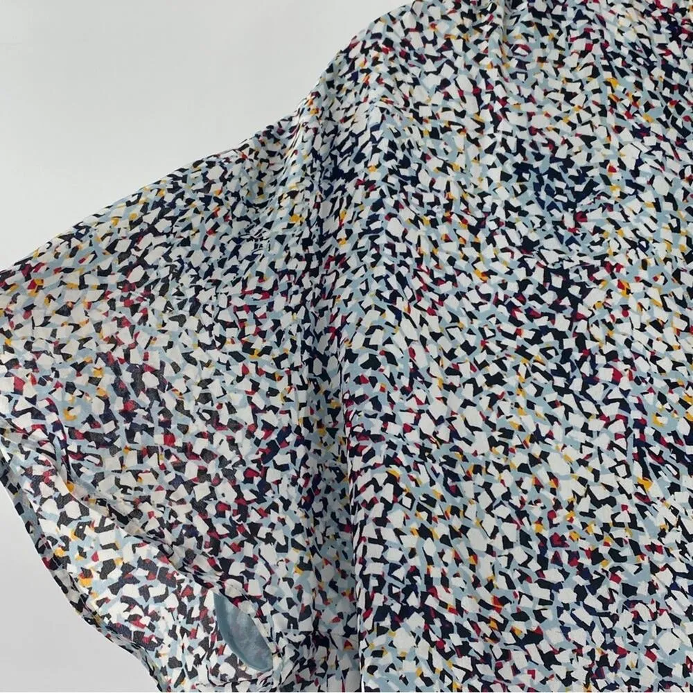 Reiss Multicolor Prose Ditsy Mosaic Print Silk Casual Dress Size 8 Medium Femme - Image 12