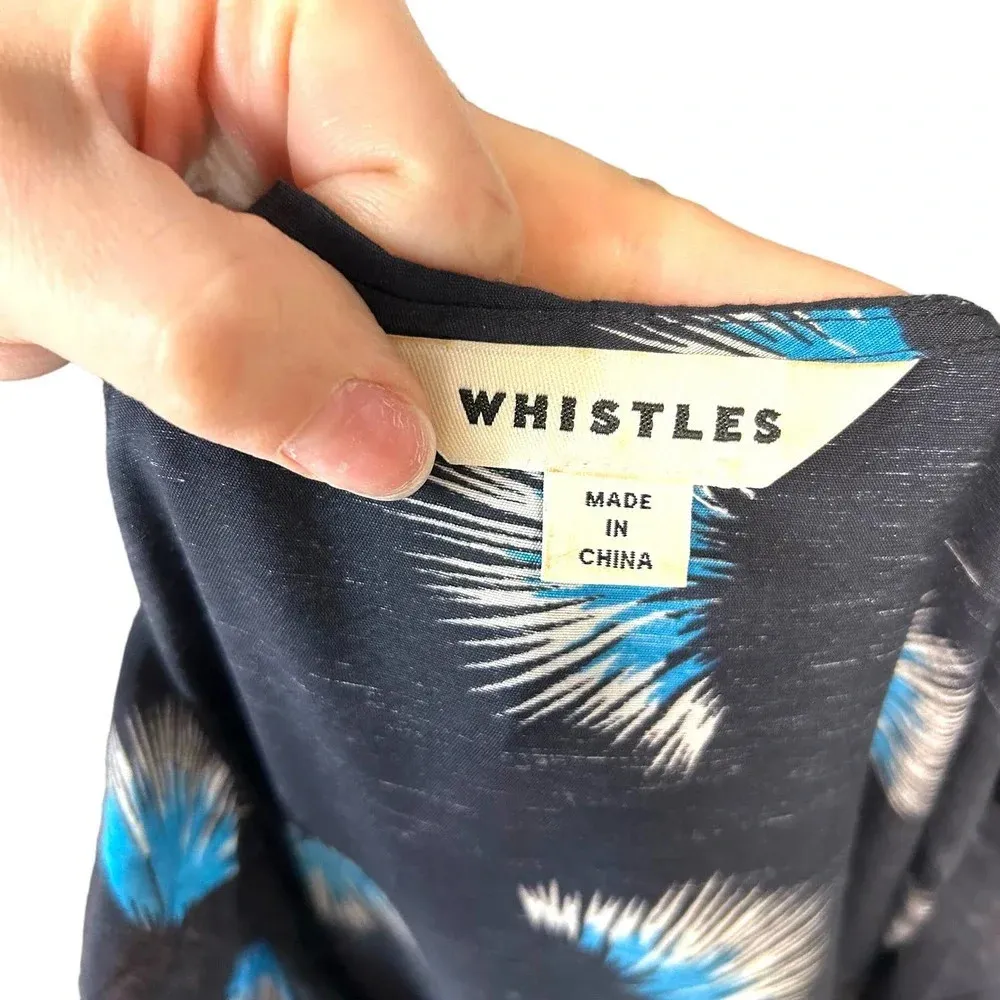 Whistles Coral Print Frill‎ Jumpsuit Black Blue Size US 4 - Image 9