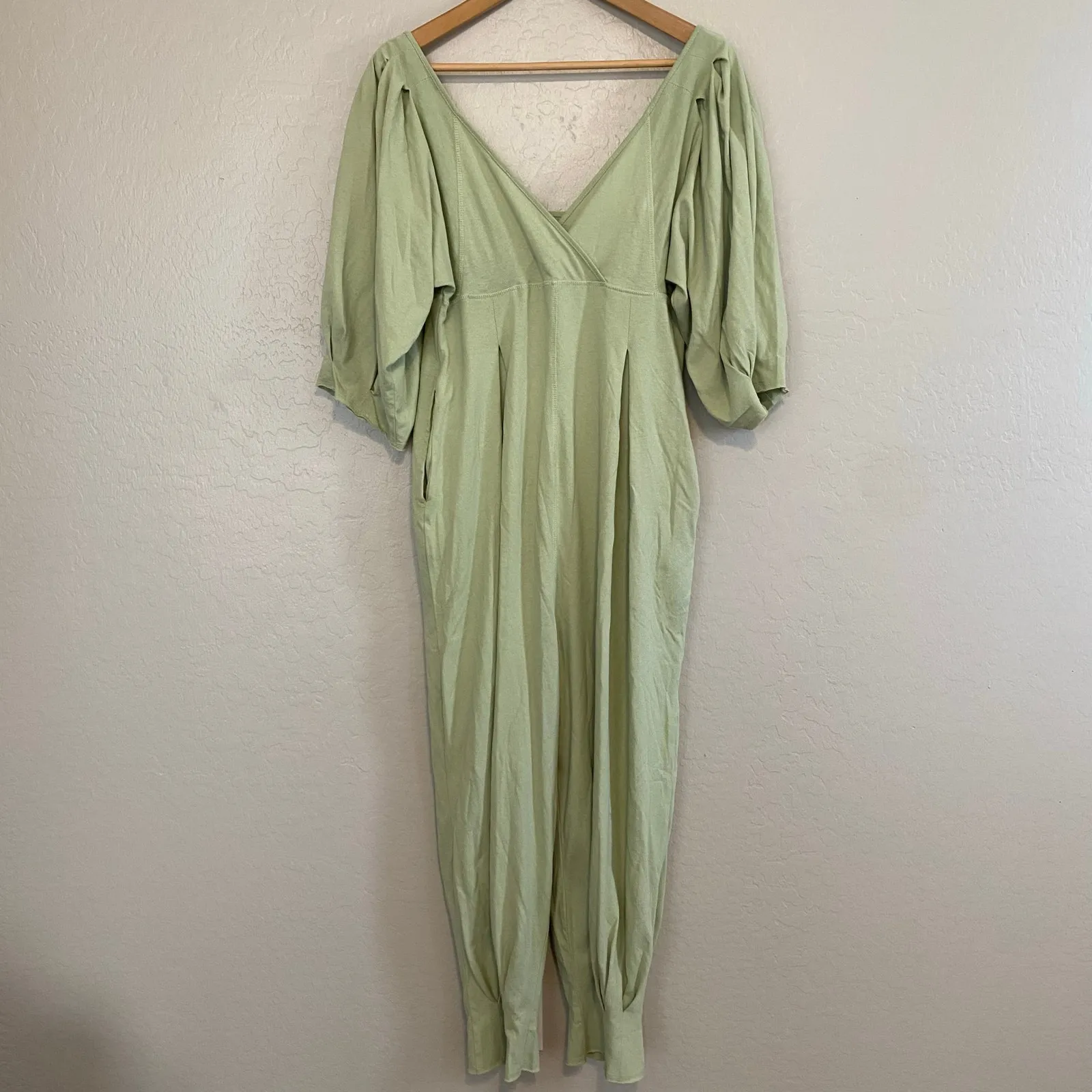 Free People Lotta Love Romper Jumpsuit Womens Sz Small Light Green Square Neck - Image 4