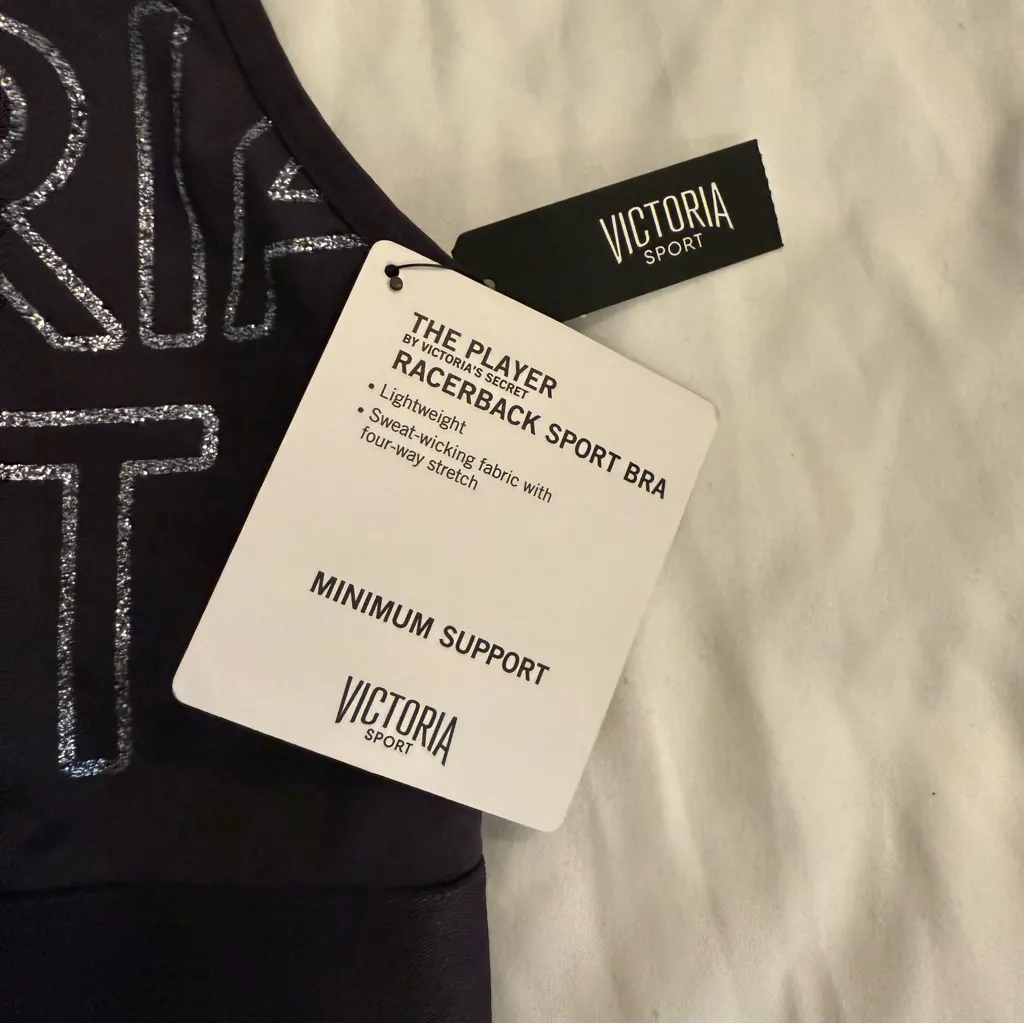 NWT Victoria’s Secret The Player Glitter Logo Sports Bra - Image 3