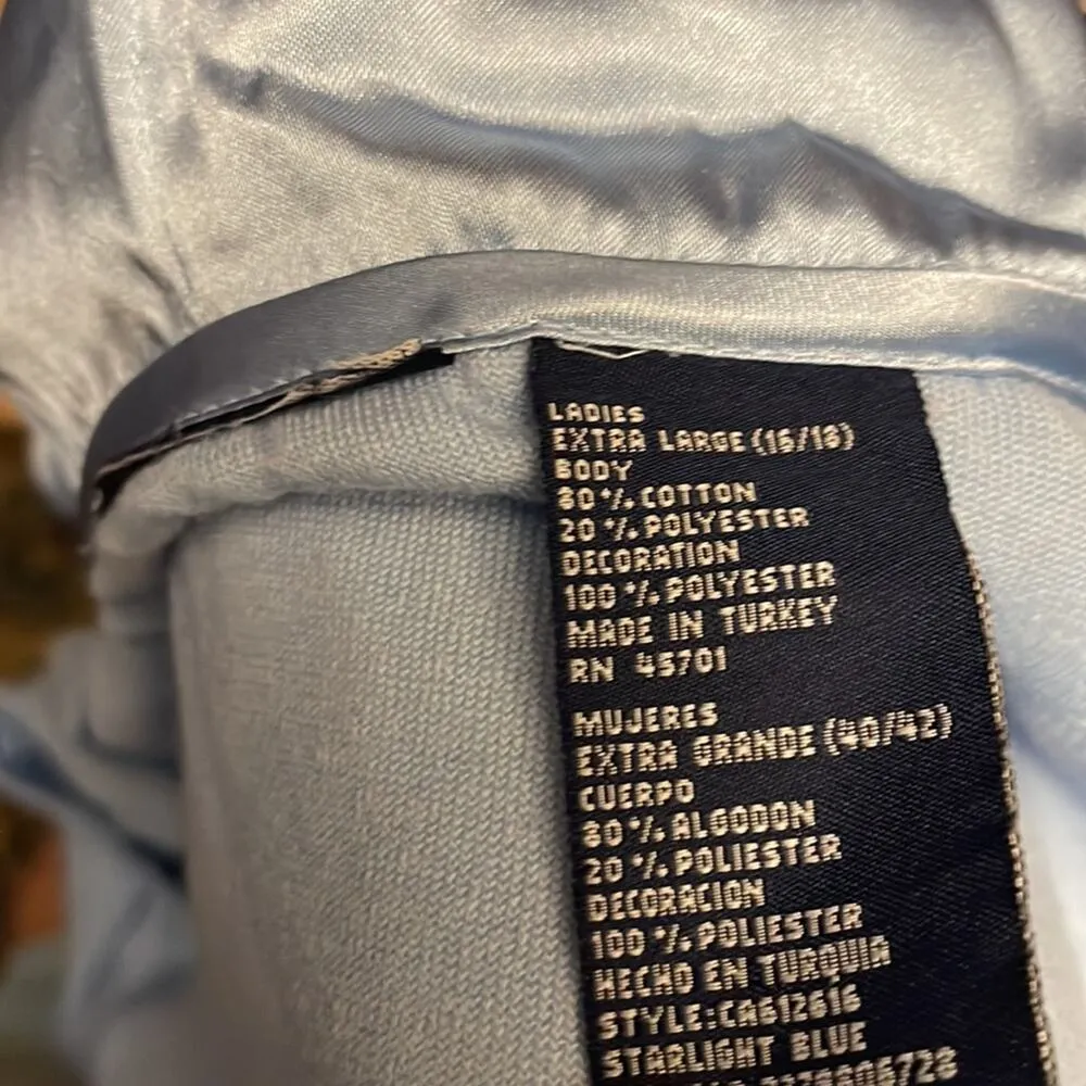 Y2K Baby blue tracksuit satin Terrycloth Size XL - Image 12