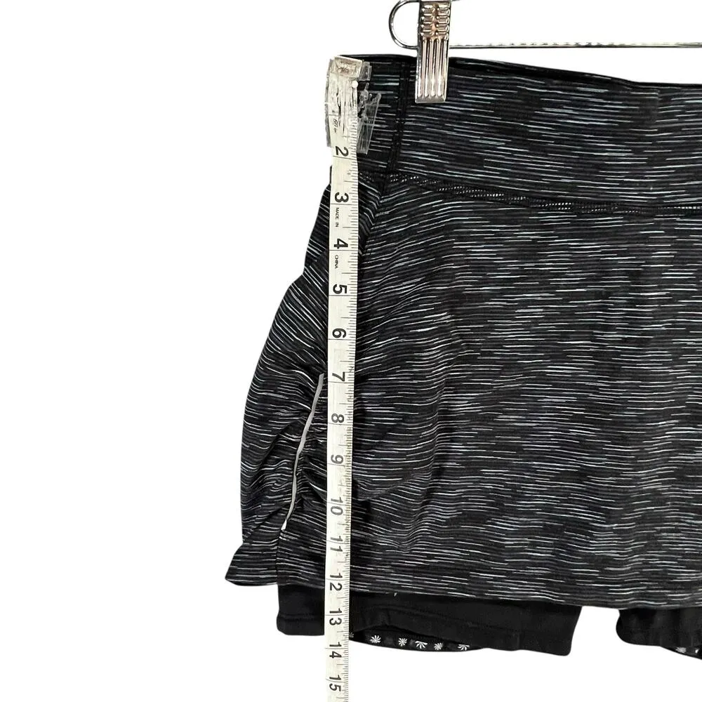 Athleta Contender 2 in 1 Skort Womens S Black Space Dye Running Trail Athletic - Image 8
