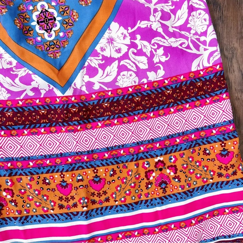 Free People • Maritzah One Piece jumpsuit culotte wide leg romper patchwork boho - Image 11