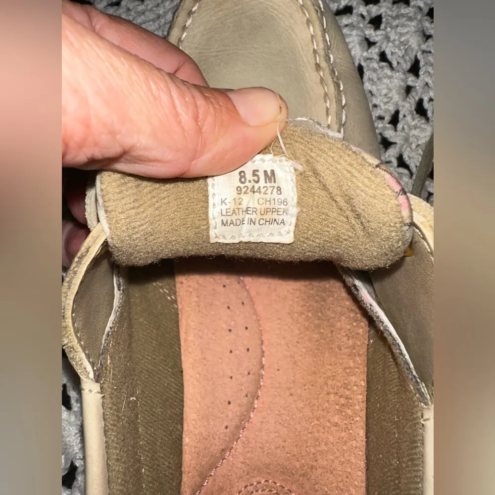 EUC Flats Sperry Speedy Top Siders pink plaid  style Leather Boat Shoes Sz  8.5 - Image 10