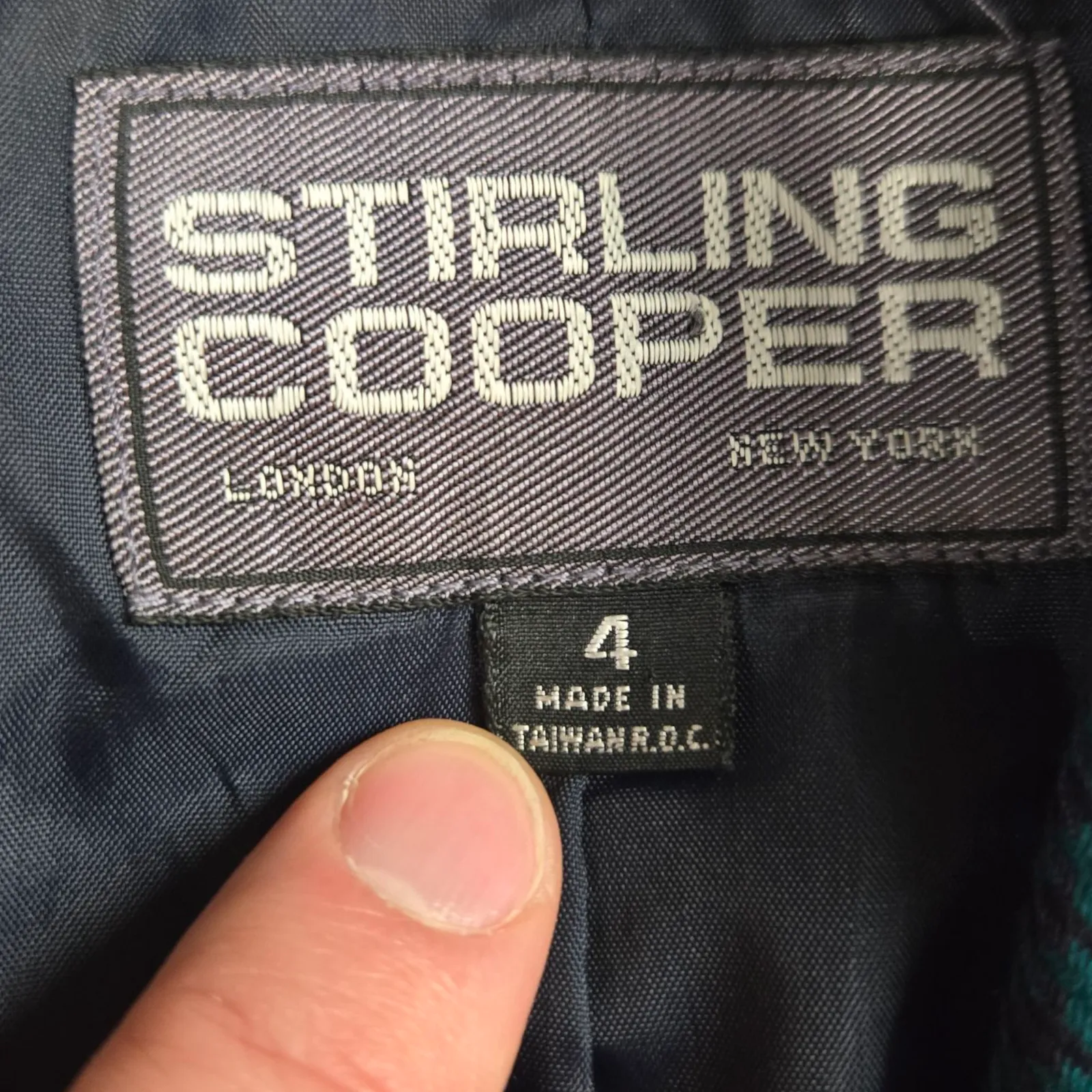 Vintage 80s Green Navy Houndstooth Retro Officecore Power Skirt Suit Set Size 4 - Image 6