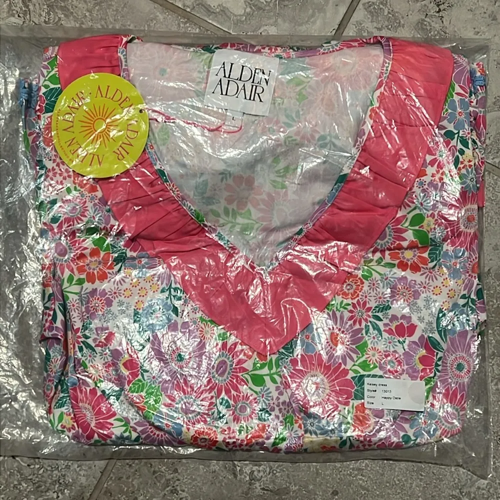 Alden Adair Kelsey Dress in Happy Daze, NWT, Size L Pink Size L - Image 4