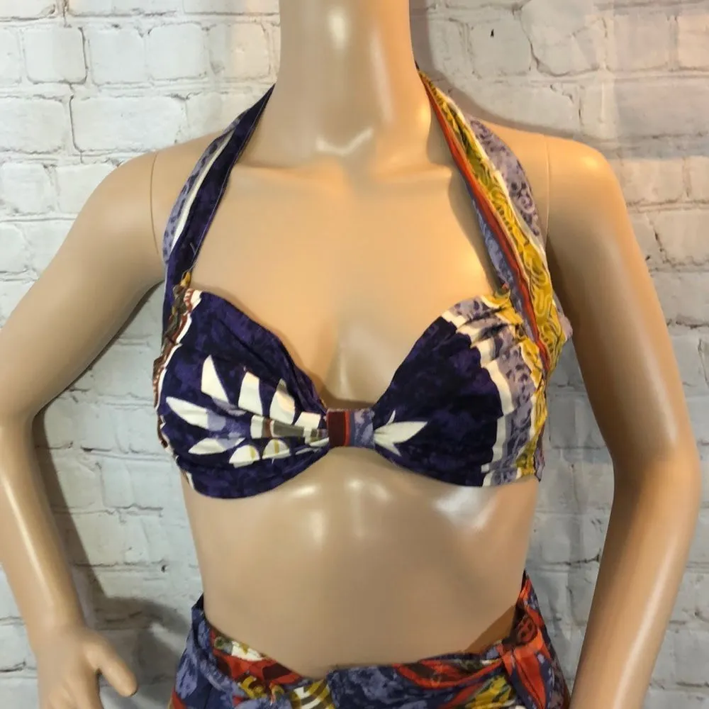 Mamu 2 Piece Tapestry Festival Skirt & Bra Top Blue Size undefined - Image 2