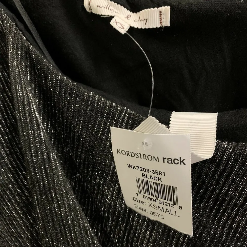 Willow & Clay Womens Multicolor Striped Metallic One Shoulder Holiday Party Top - Image 3