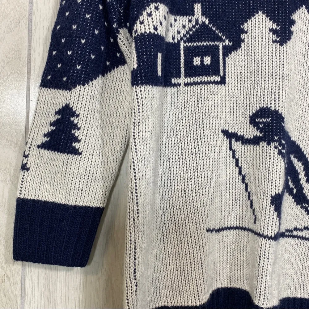 NEW J Crew Intarsia Ski Scene Knit Sweater size XS NWT *flawed - Image 5