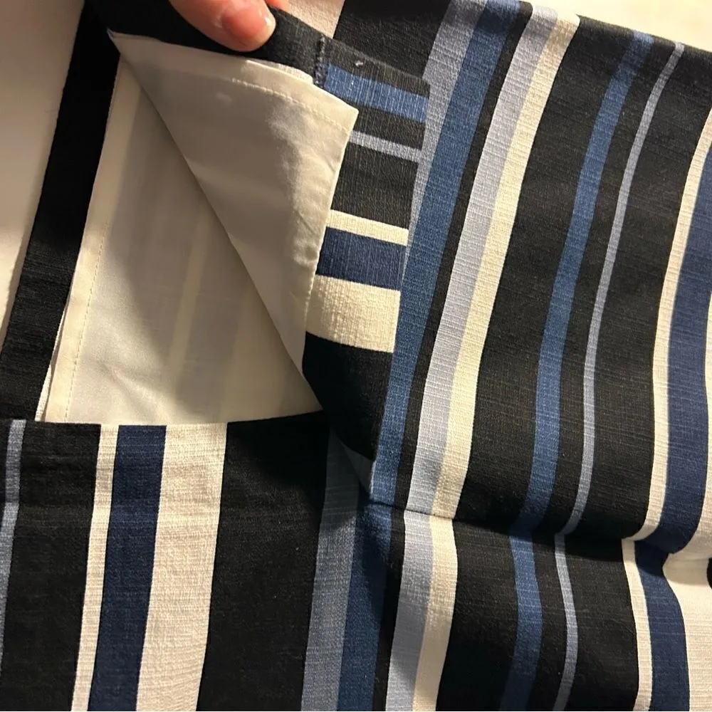 Banana Republic Navy Cream Striped Lined Pencil Skirt Size 0 - Image 2