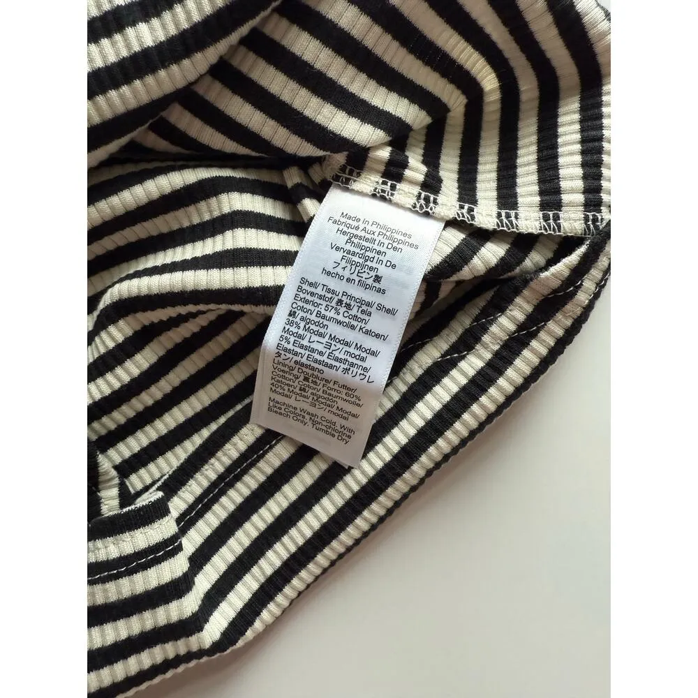 $45 New J.Crew Vintage rib shelf bra tank top in stripe - Black White - XS - Image 5