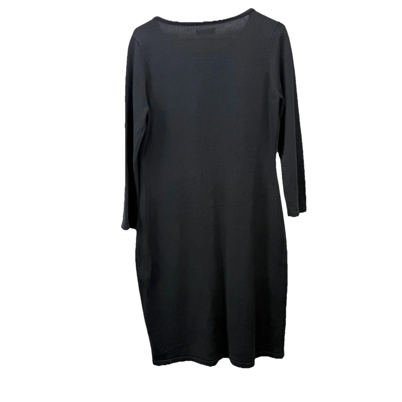 Calvin Klein Black Keyhole Long‎ Sleeve Sheath Sweater Dress Size XL - Image 4