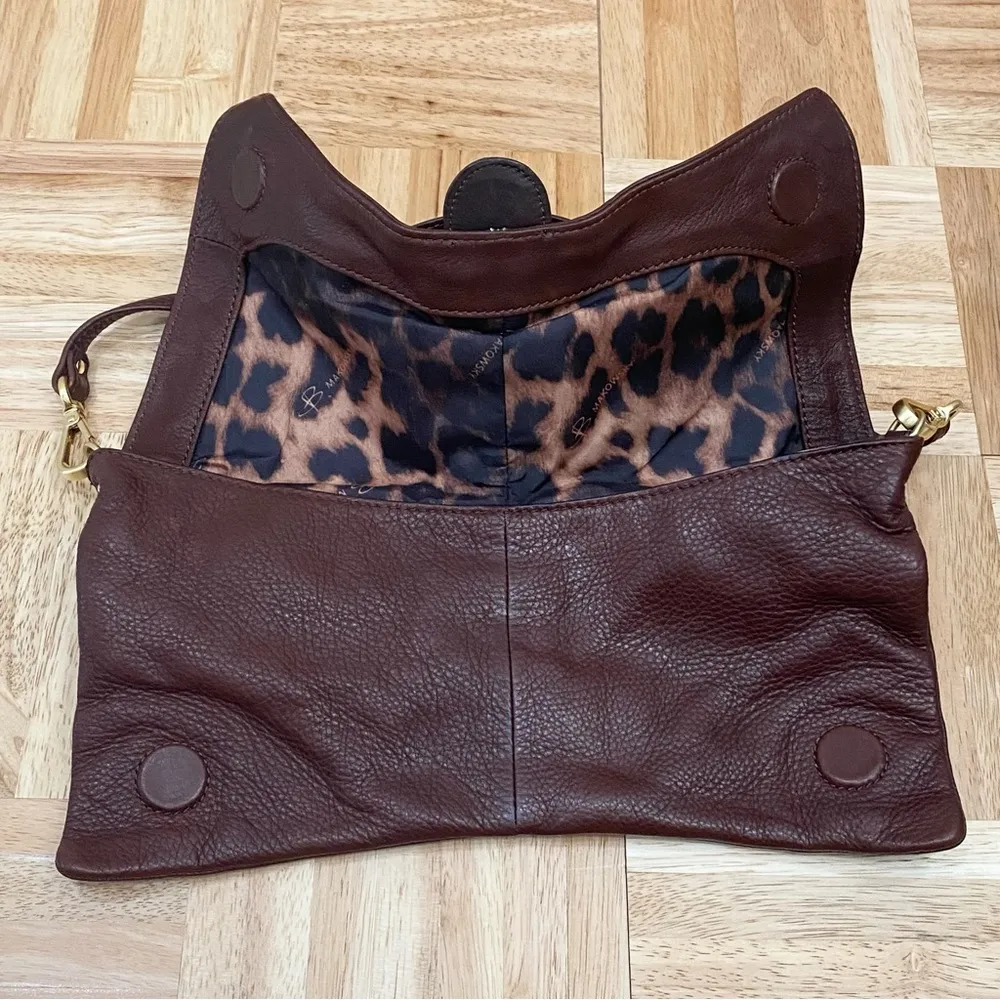 B Makowsky B. Makowsky 100% Genuine Leather Brandy Convertible Envelope Clutch Shoulder Bag - Image 6