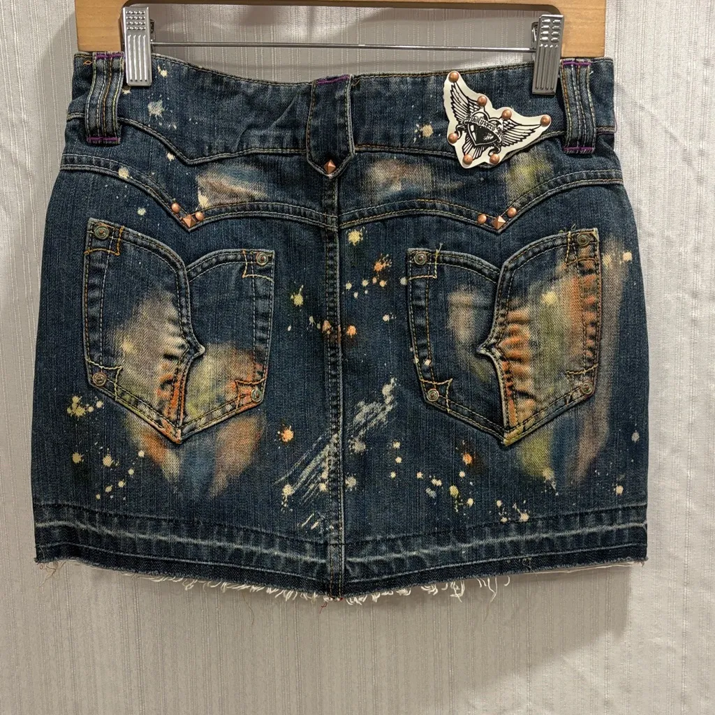 Inkslingers Denim Mini Skirt Blue Size 6 - Image 3