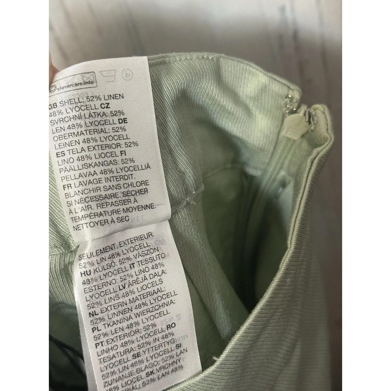 NWT & Other Stories HR Wide Leg Linen Blend Trouser Pants Green Size 6 - Image 7