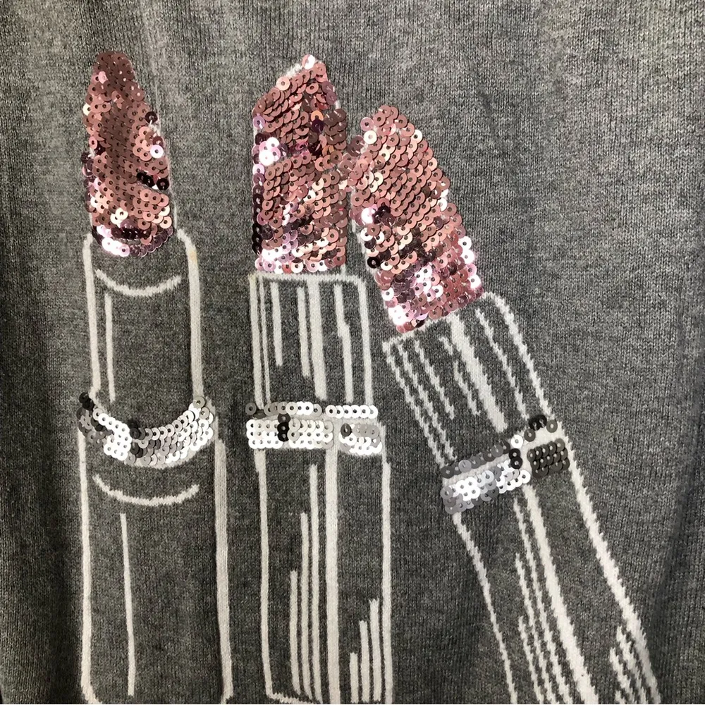 Torrid Grey Sequin Lipstick Raglan Sweater 2X - Image 75