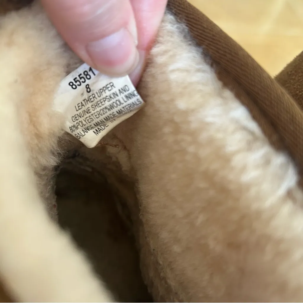 Camel Short Leather Boots Fur Lined - Image 8